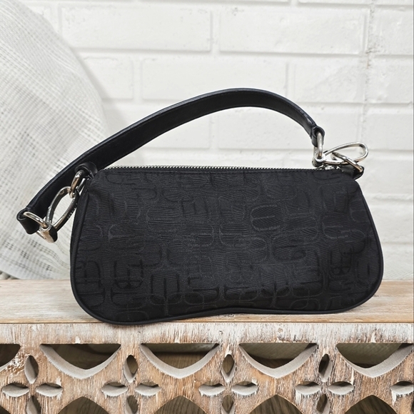 Express Handbags - Vintage Y2k Express Black Mini Shoulder Bag With Silver Hardware And E Logo